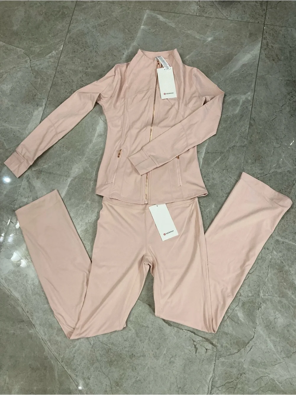 lululemon athletica Light Blush Zip Jacket & Matching Pants Set